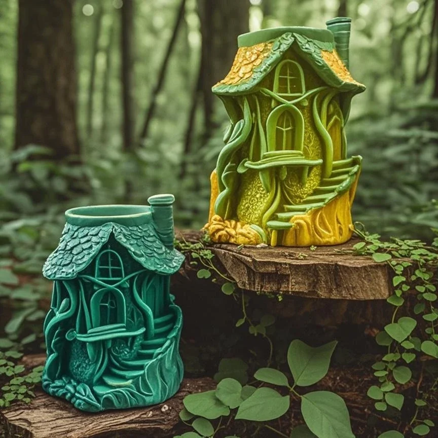 

Forest Cabin Mold Wooden House Mold Fairy Tale Wooden House Scented Candle Mold