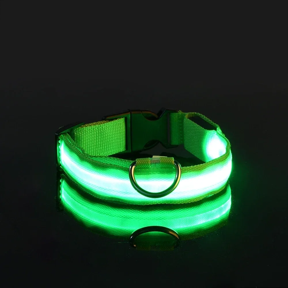 Halsband Nylon LED Nachtveiligheid Knipperend Glow In The Dark Hondenriem Honden Lichtgevende fluorescerende hondenaccessoires halsband