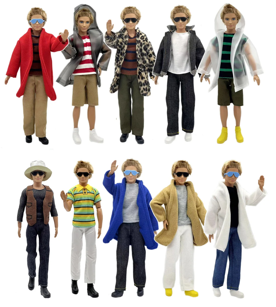 1 Set Ken Cloth Handmade Handsome Doll Accessories Casual Wear Suit for 30cm 12inch Ken Doll Kids Gift