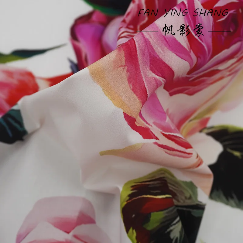 رائجة البيع نسيج القطن الرقمي الوردي الأحمر لفستان قميص تنورة Telas Para Costura Tissus Couture ткан مادة القماش الخياطة #2