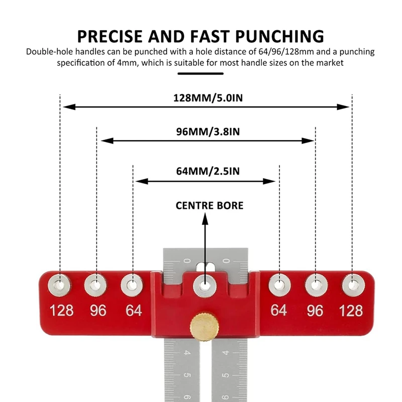 Imagem -04 - Gabinete Hardware Doweling Jig Self Centering Punch Locator Carpintaria Precisa Guia de Broca para Gaveta Ajustável