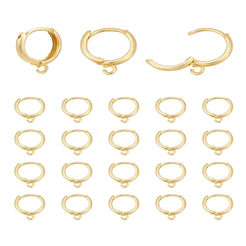 1 مجموعة 20 قطعة النحاس Huggie هوب القرط النتائج مع حلقة 14.5x11.5x2.5 مللي متر ثقب: 1.8 مللي متر دبوس: 0.7 مللي متر #1