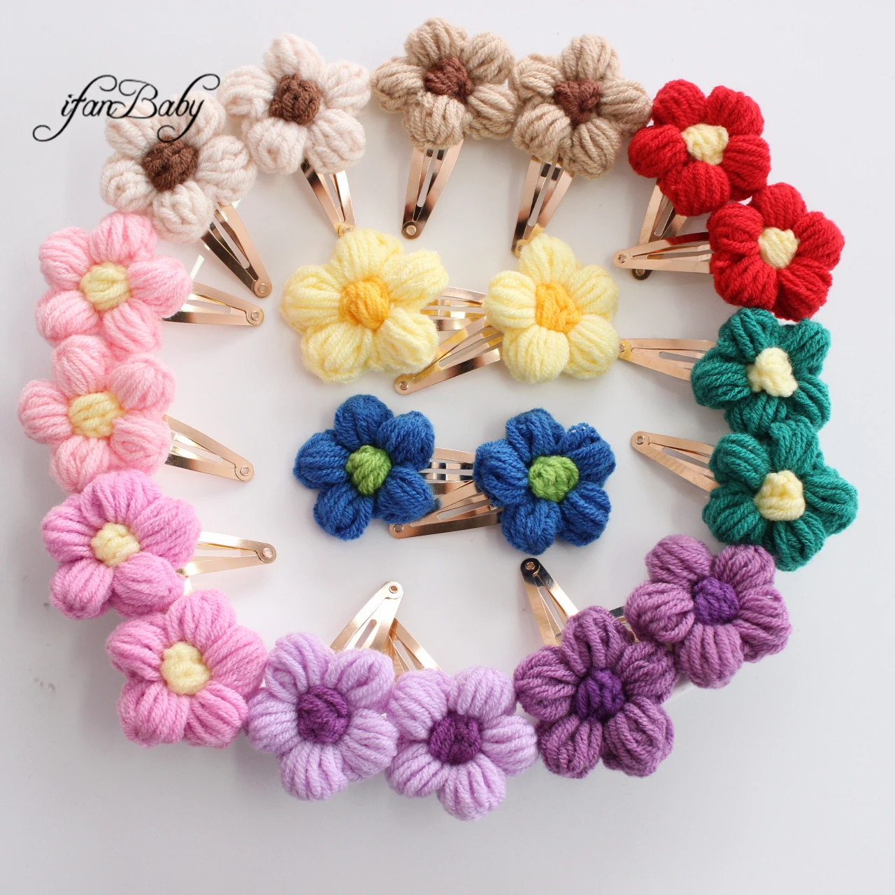 Cute Kids Girl BB Hair Clips Pins Headwear Flower Clips 2 Pieces