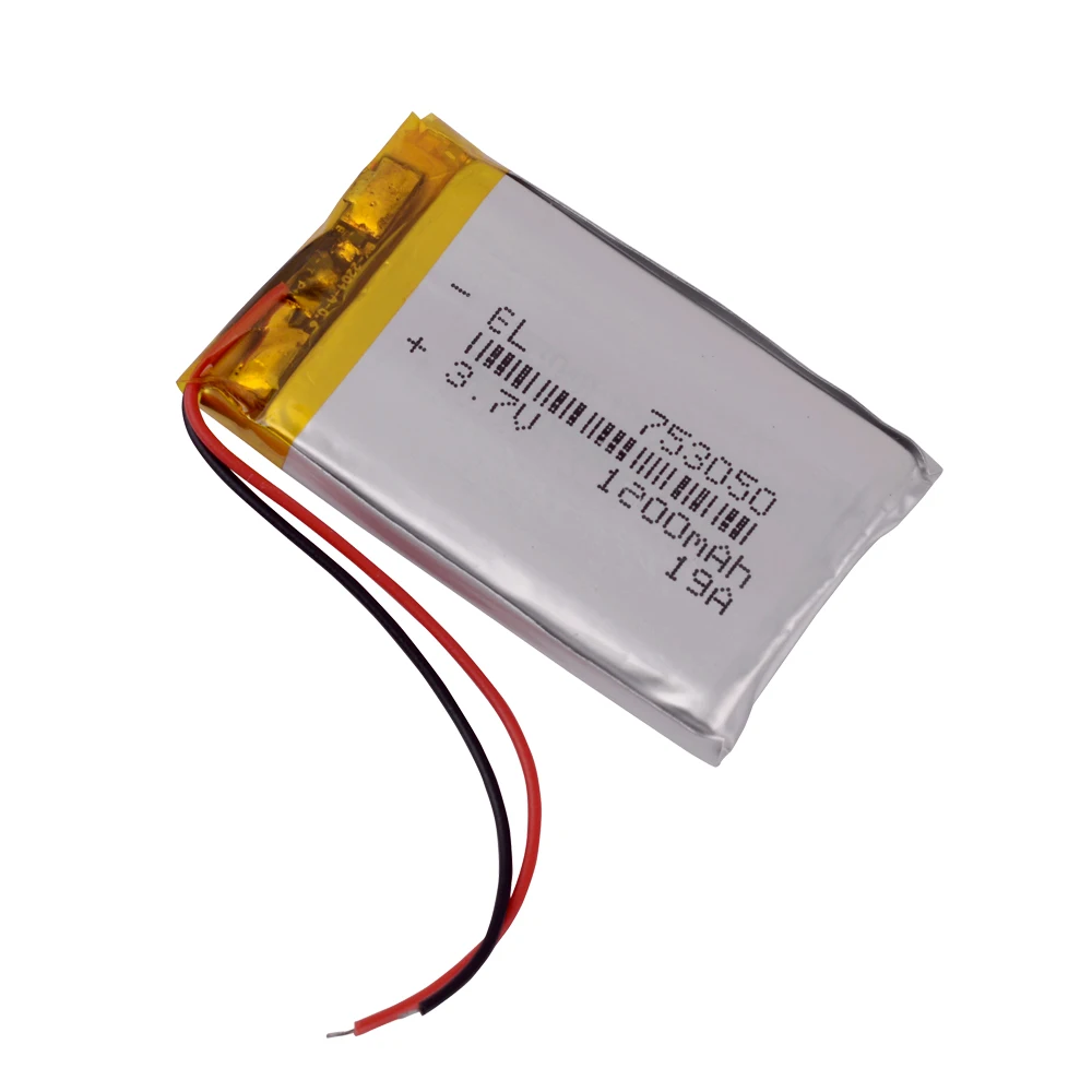 753050   3.7 فولت 1200 مللي أمبير بطارية ليثيوم بوليمر قابلة للشحن لنظام تحديد المواقع DVR MP5 بلوتوث المنتج الرقمي أدوات الألعاب الصغيرة 702949