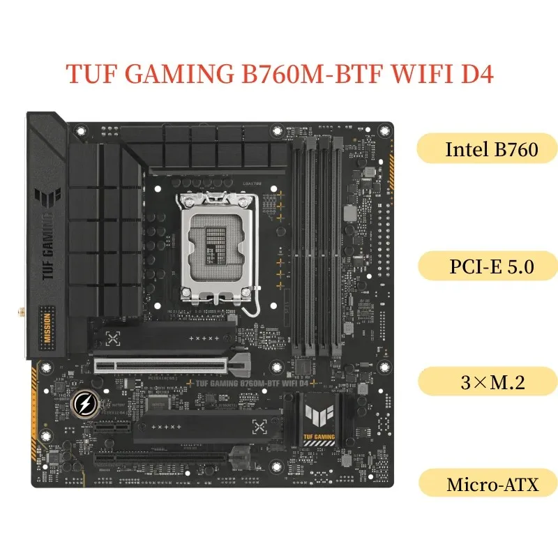 

Материнская плата для ASUS TUF GAMING B760M BTF WIFI D4 128 ГБ LGA 1700 DDR4 Micro-ATX, системная плата 100% протестирована, быстрая доставка