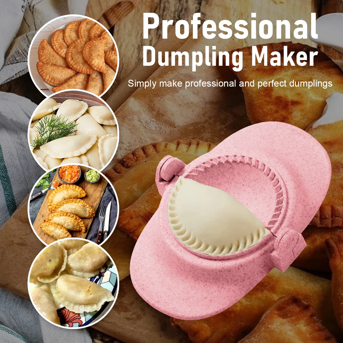 304 Stainless Steel Dumpling Maker, Reutilizável, Press Mold com 3 Cortador de Massa e 1 Colher, Máquina Segura, 7Pcs