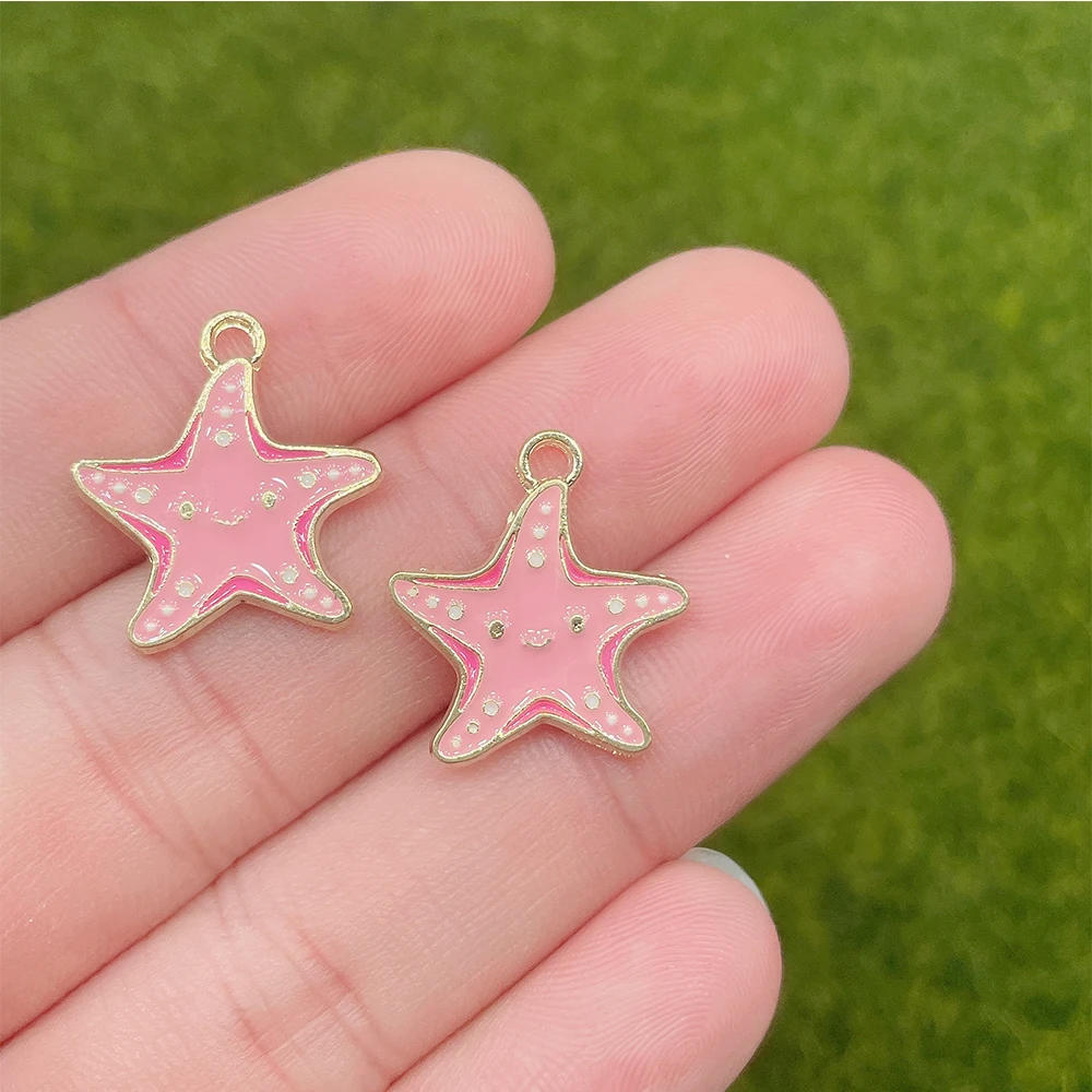 10Pcs of Ocean Cartoon Style Ladies Necklace Charm Cute Shark Seahorse Devil Fish Octopus Pendant Jewelry DIY Handmade Materials