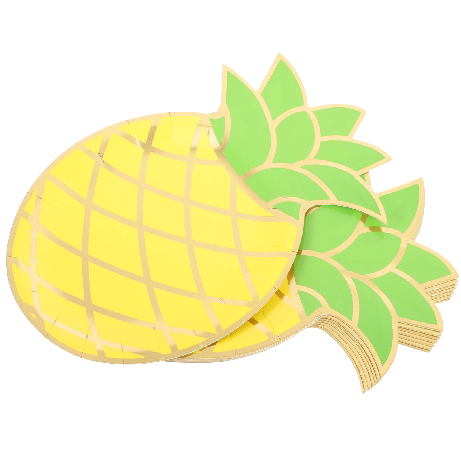 

8pcs Pineapple Plates Disposable Serving Trays Dessert Paper Fruit Cake Party Supplies Elegant Heavy Duty Orange