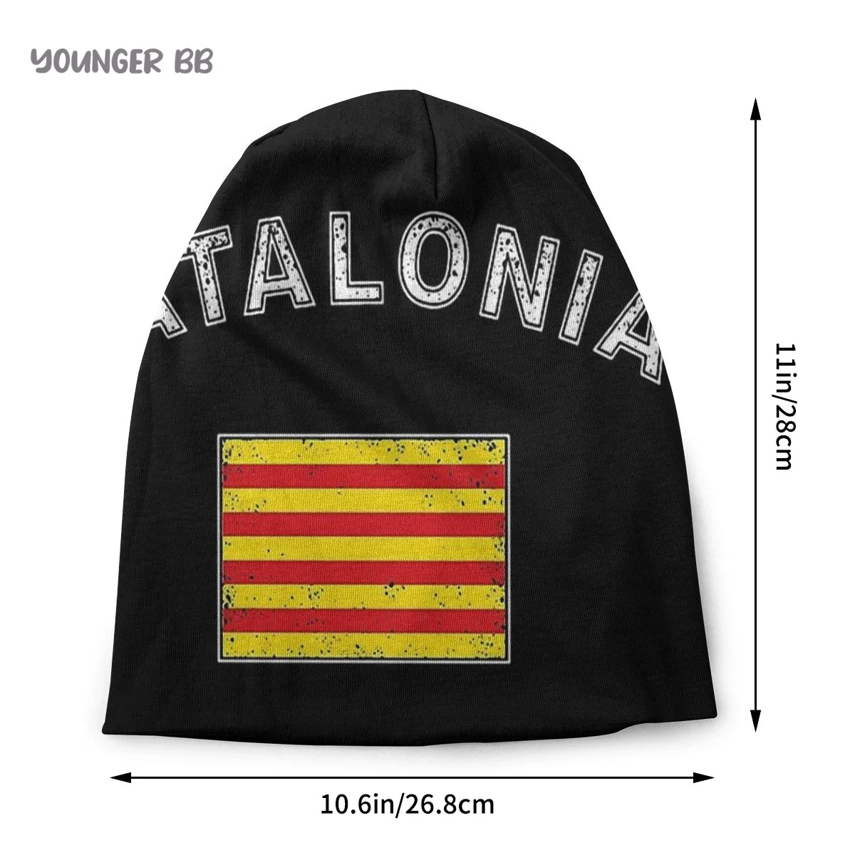 Bonnet Hats Spain Flag Men Women\'s Knitting Hat Catalonia Catalan Flag  Barcelona Winter Warm Cap Beanies Thermal Elastic Caps