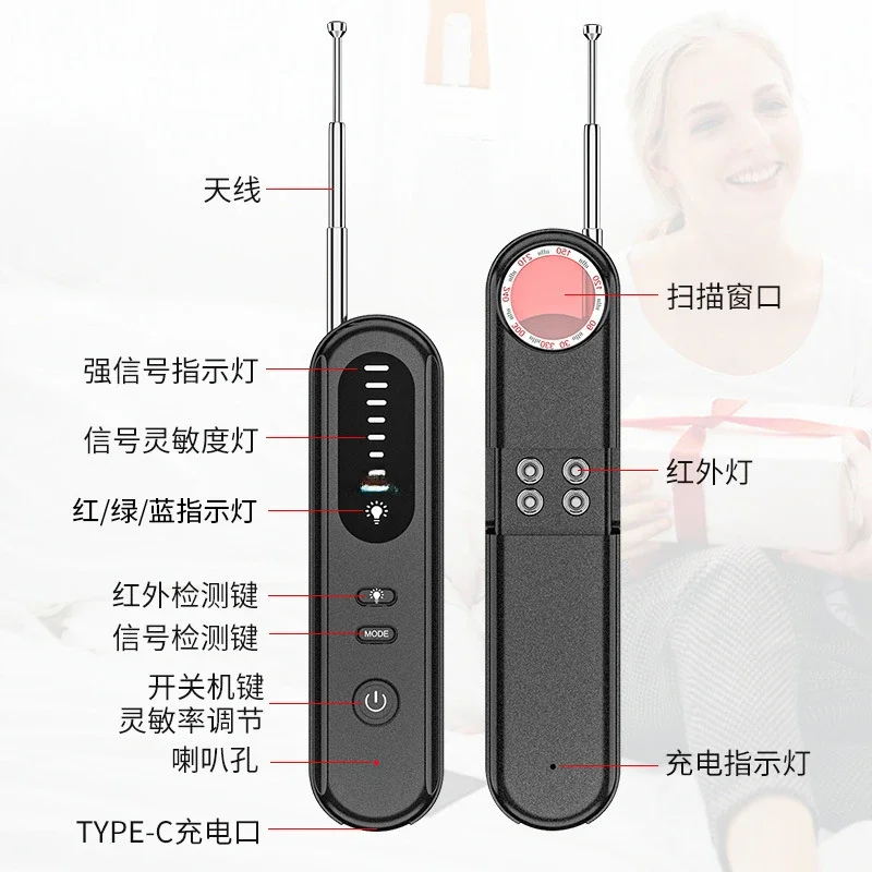 Camera detector Anti-candid shooting Anti-eavesdropping Anti-tracking Infrared detection alarm GPS signal detector