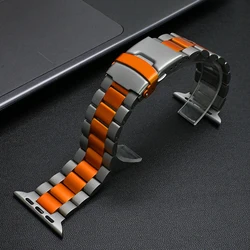 Ultra Titanium Band For Apple Watch 49mm 45mm 44mm 42mm Luxury Metal Strap For iWatch Series 9 8 7 6 5 4 SE Business Bracelet