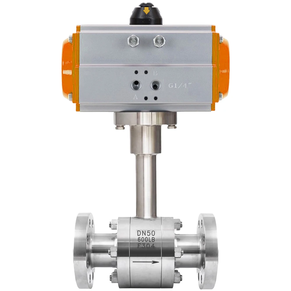 

DN80 Pneumatic Forged CF8M Steel Extended Stem 3pcs Flange Cryogenic Ball Valve for Liquid Carbon Dioxide