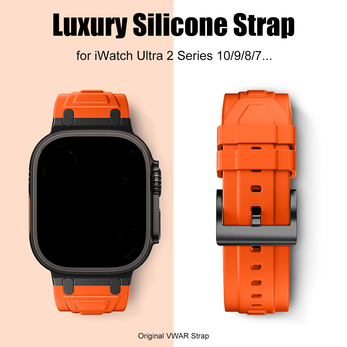 Apple Watch Ultra 2 용 티타늄 컬러 금속 헤드 실리콘 밴드 49mm 45/44/42mm 고무 스트랩 iWatch 시리즈 10 9 8 7 6 5 Se 46mm
