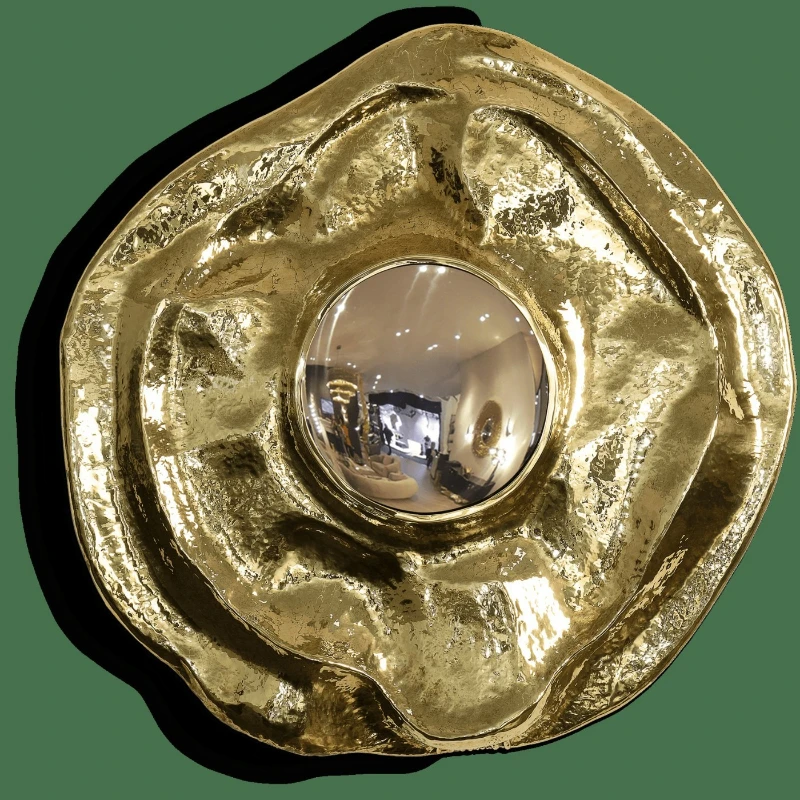 

European and American medieval style retro exaggerated Frisbee heavy industry metal texture mirror