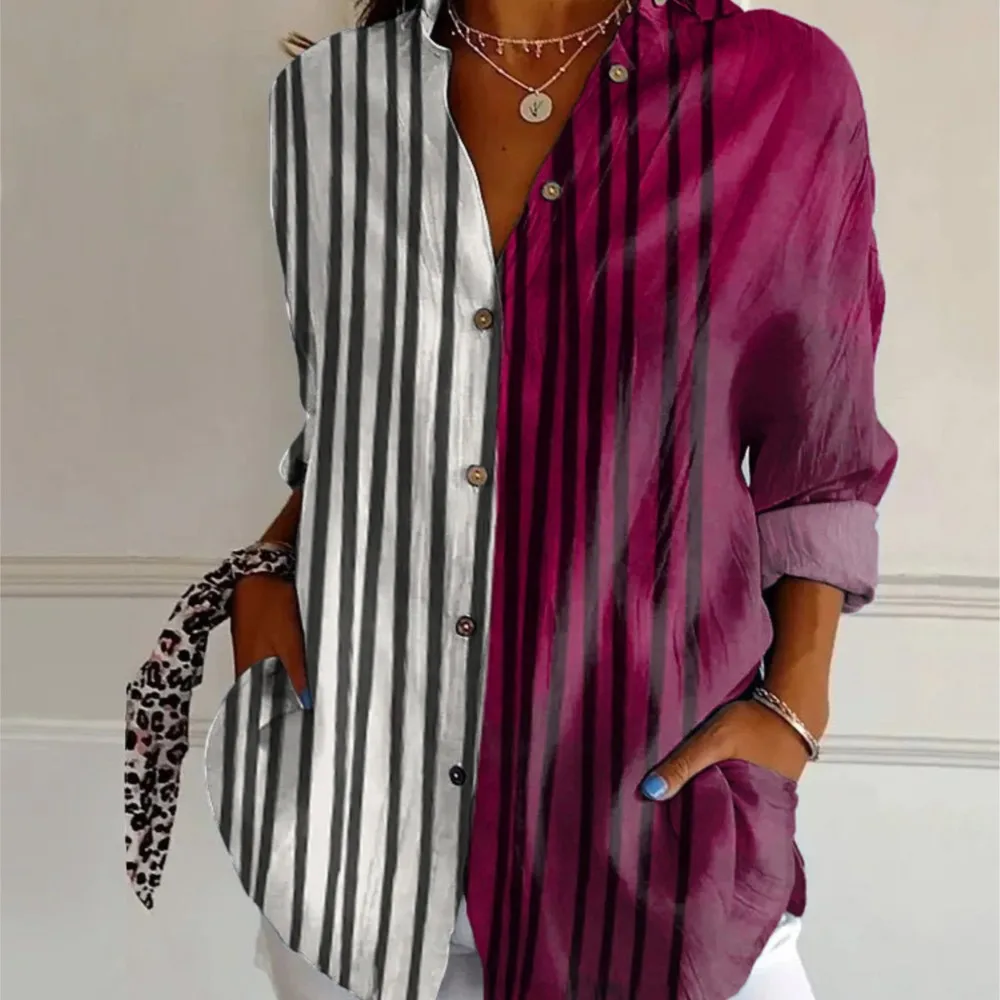 

2026 Summer New Women's 3D Digital Print Pattern Long Shirt Designer Drop Shoulder Loose Casual Long Sleeve Blouse Tops