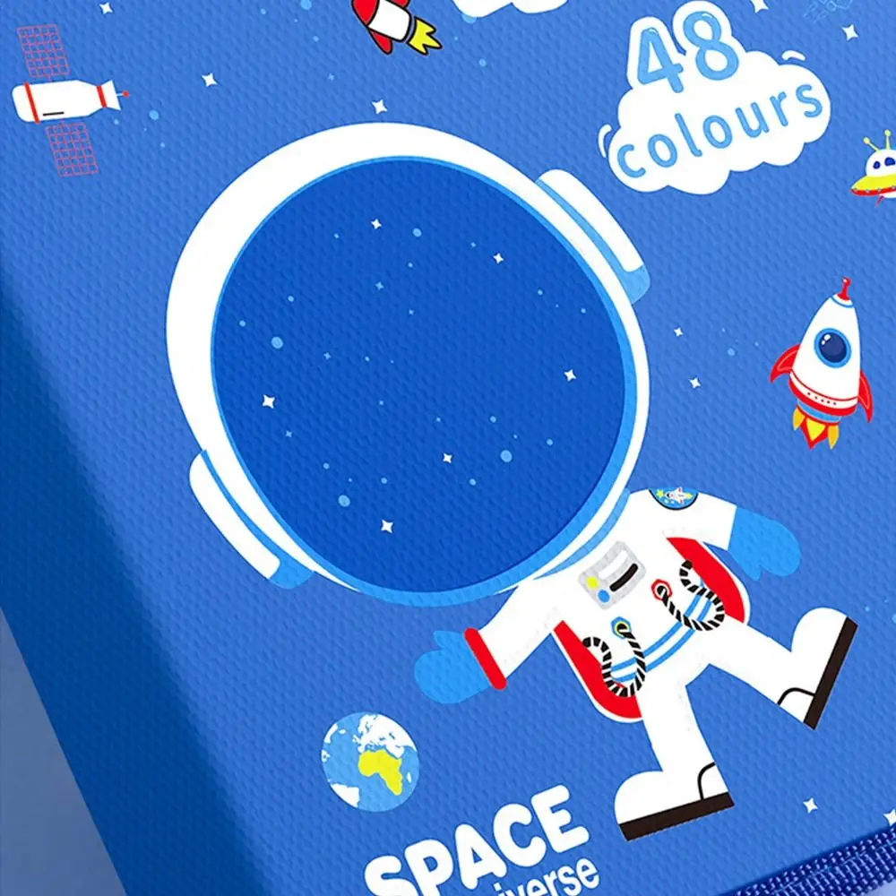 Tas Penyimpanan Pena Seni Kapasitas Besar Tas Pensil Kantong Pena Penanda Ritsleting Lipat Organizer Pena Penanda untuk 24/36/48/60 Buah