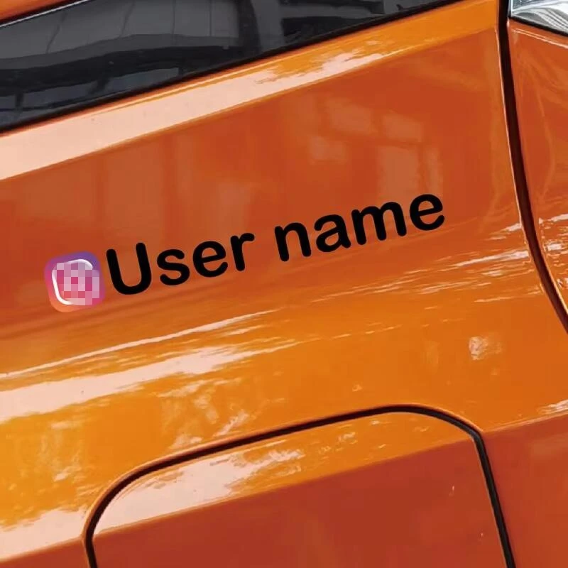 Personalized Custom Text For Instagram Username Waterproof Car and Motorcycle Stickers Decals