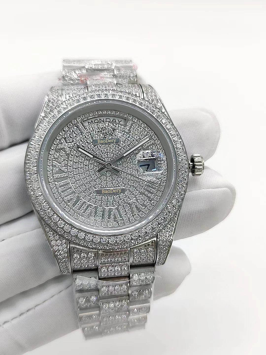 Men’s Watch with Automatic Movement - 41mm Diamond Dial, San Martin Watches Inspired