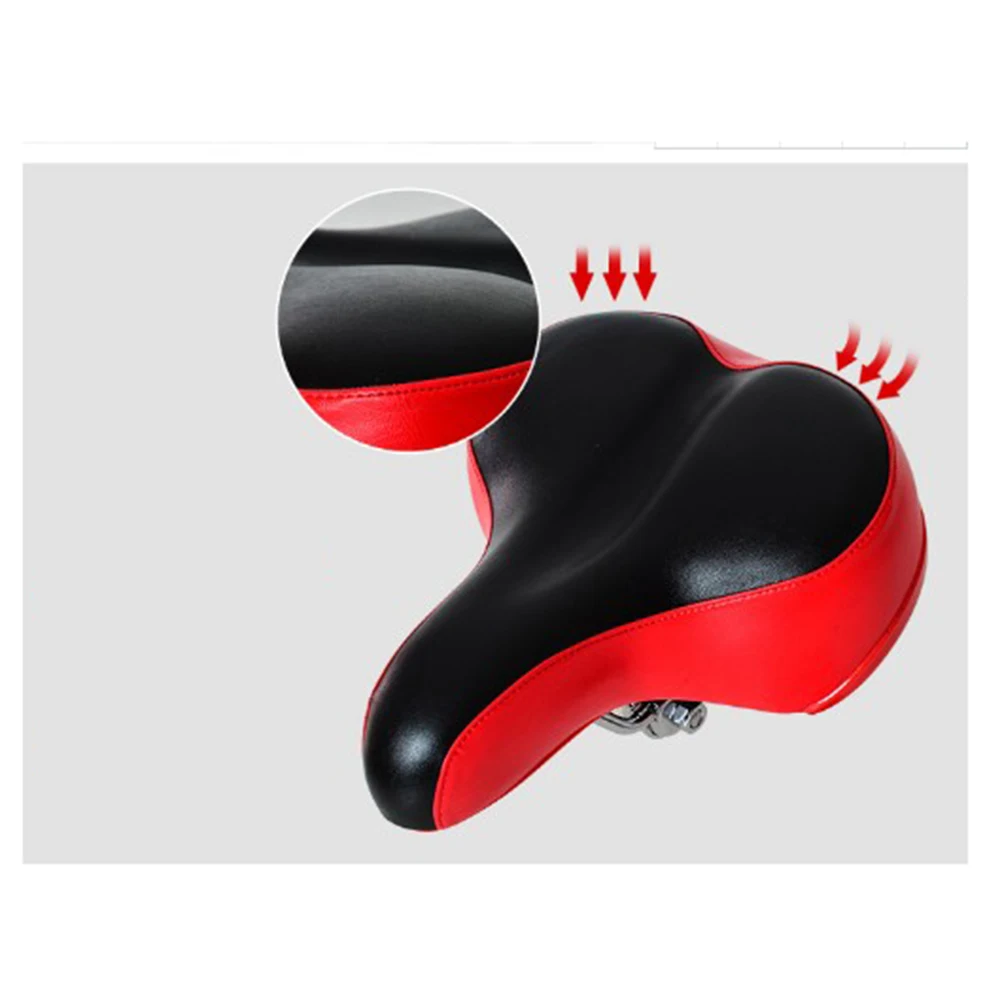 

Bike Seat Absorbing Comfortable Memory Wide Padded Replacement Saddle for Bike Mountaion Bike (Black and Red)