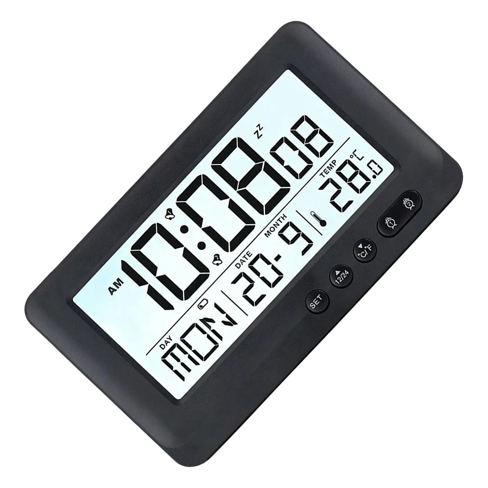 143 X 30 X 87mm LCD Alarm Clock Alarm Clock Time Date Week Display 7-language Weekday 12 24 Hour Format For Students