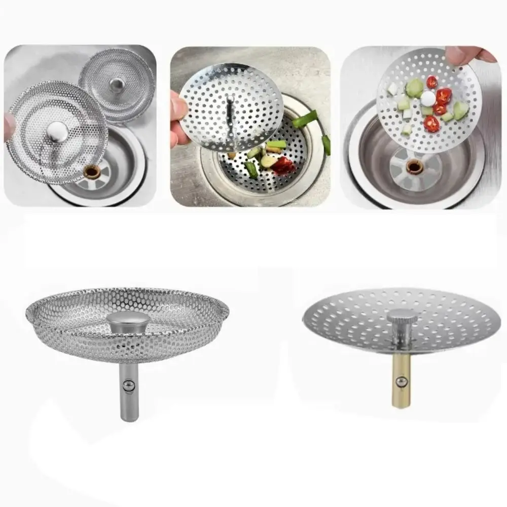 Kitchen Sink Filter Stainless Steel Mesh Water Basin Strainer Drain Hole Trap Waste Screen Hair Catcher for Bathroom Accessories