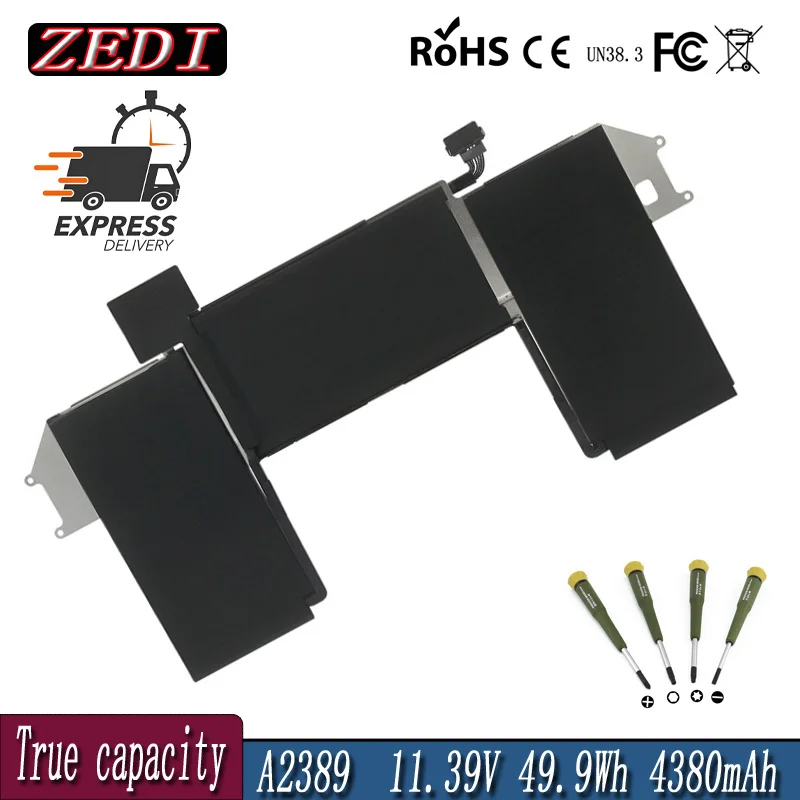 

ZEDI A2389 Аккумулятор для MacBook Air M1 13 дюймов 2020 год EMC3302 A2337 EMC3598 MGN63LL MGN73LL MWTJ2 11,39 В 49,9 Втч Бесплатный инструмент