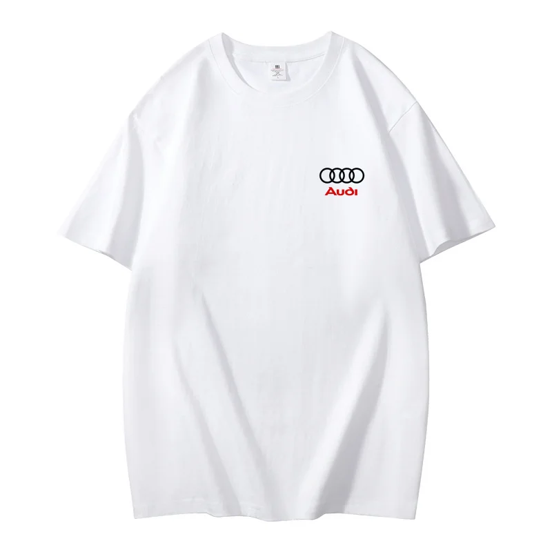 

Audi Brand High-Quality Cotton T-Shirt Nürburgring Map Print Motorcycle Casual Fashion Simple Design Comfortable Fit