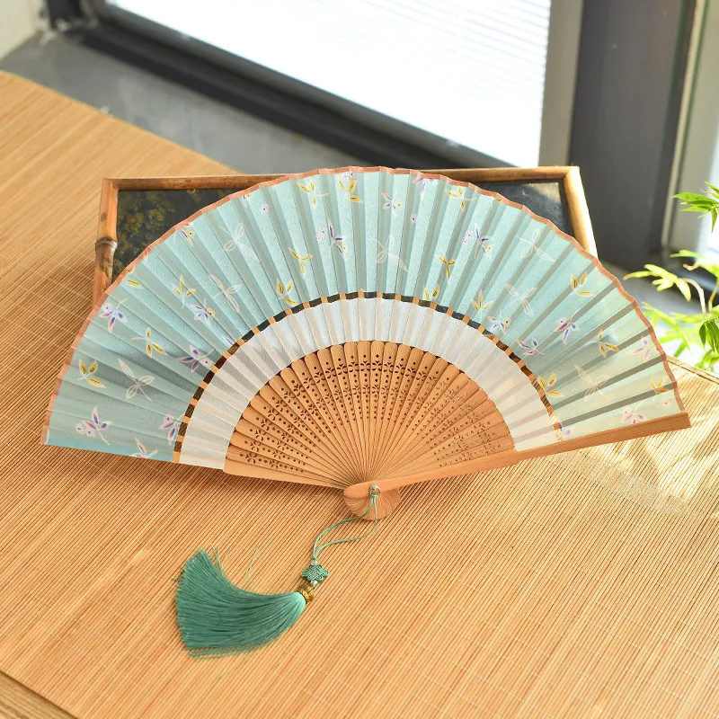Folding Fan for Kids Men Women Hanfu Cheongsam Photography Prop Portable Summer Cooling Daily Fan Gift Home Office Lightweight