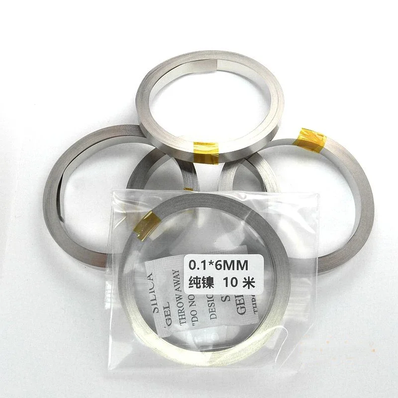 10 متر/لفة شرائط النيكل النقي 99.6% النيكل حزام 18650 21700 26650 بطارية ليثيوم أيون بقعة لحام بطارية ليثيوم حزمة ورقة لحام