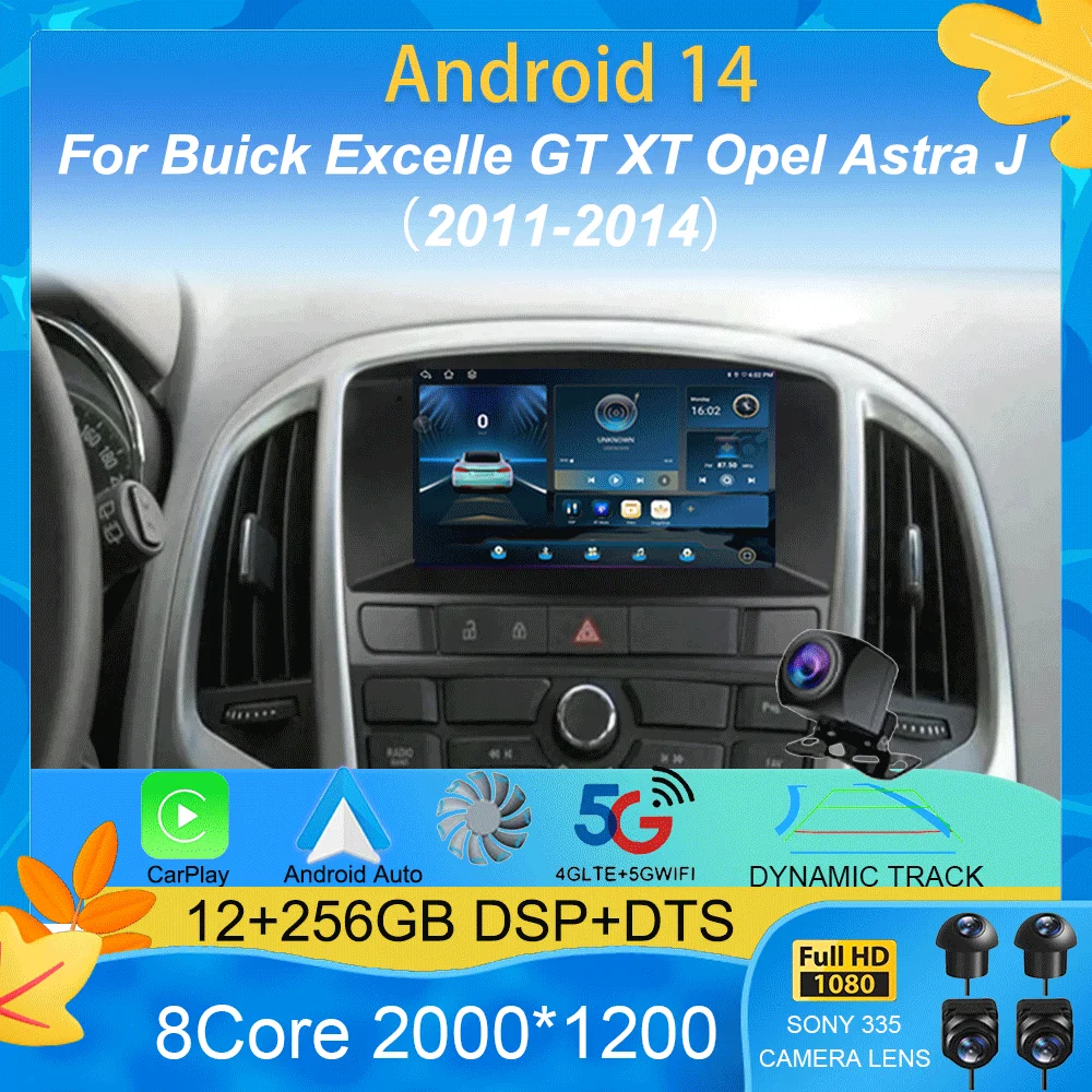 Car Radio Android 14 Carplay Android Auto For Buick Excelle GT XT Opel Astra J 2011 2012 2013 2014 Stereo Car Multimedia Player