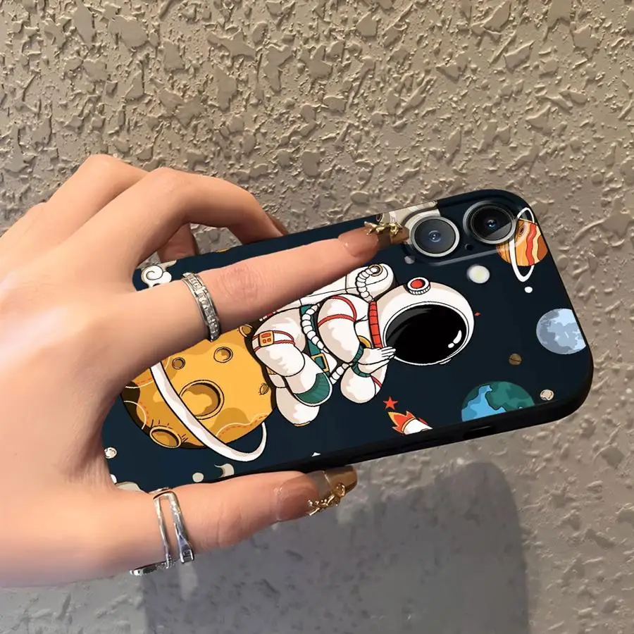 Case for Apple iPhone 17 Pro Max 14 XR XS MAX 11 15 Pro 7 8 12 16 13 Air Funda Phone Cover Fashion Astronaut Cute  view 3