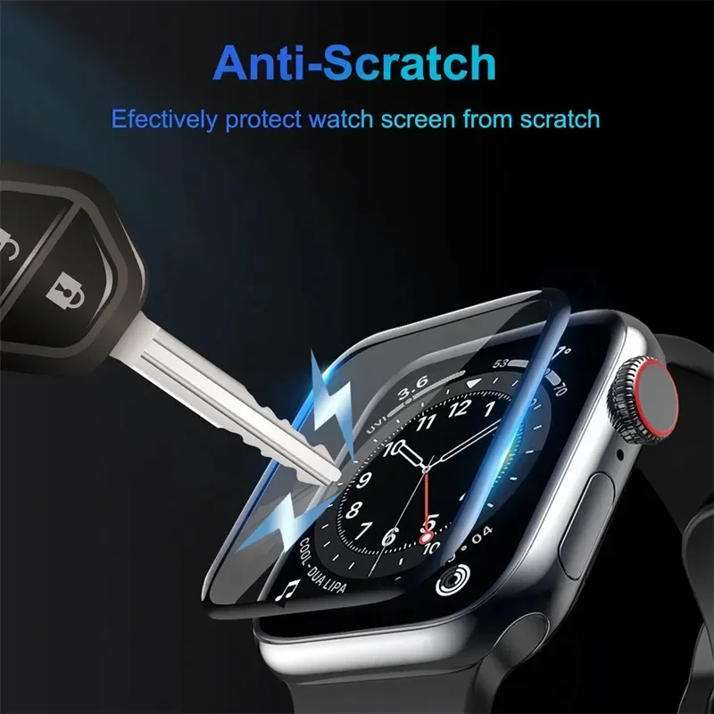 Weiches Glas für Apple Watch Displayschutzfolie 44 mm 45 mm 41 mm 38 mm 42 40 mm 9D HD Vollfilm iWatch Serie 6 5 3 8 7 9 se Zubehör