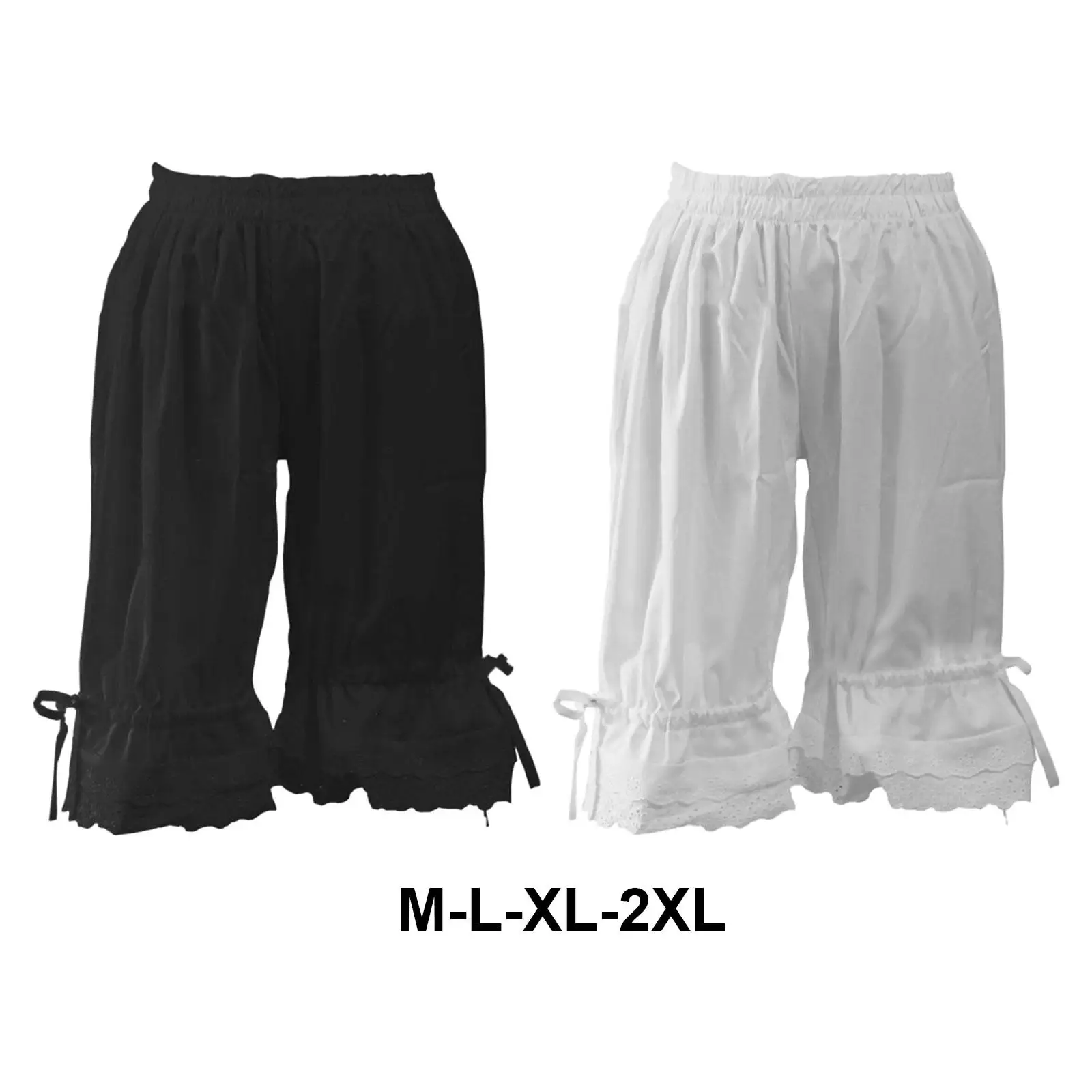 Women Bloomer Shorts Lace Hem Sleepwear Underwear Ruffle Pants Shorts