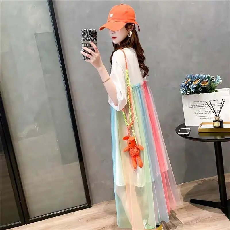 

Women Elegant 2024 Spring Summer Fashion Short Sleeve O Neck Dresses Fashion Female Casual Loose A Line Vestidos Clothings A06