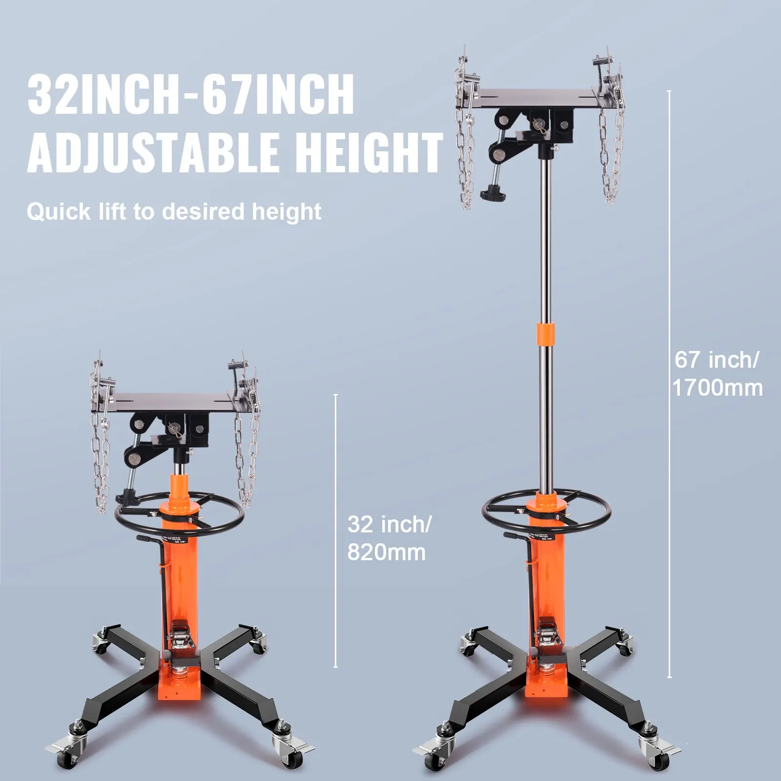 Transmission Jack 600 kg  Hydraulic Telescoping Transmission Jack High Lift 2-Stage Floor Jack Stand Garage/Shop Lift Hoist