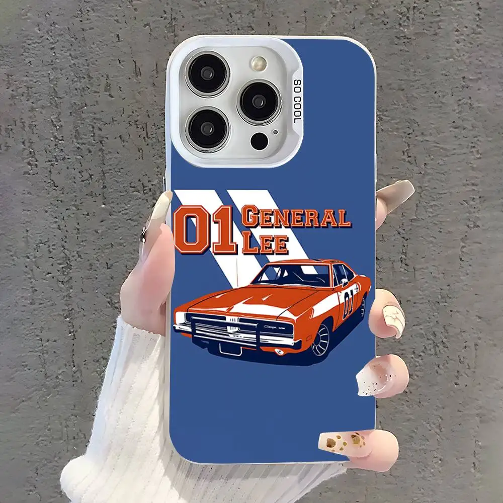 เคส General Lee 01 Dukes Of Hazzard สำหรับ iPhone 17,16,15,14,13,12,11,Pro,XS,Max,Plus,Mini,SE สีขาวด้านกันกระแทก