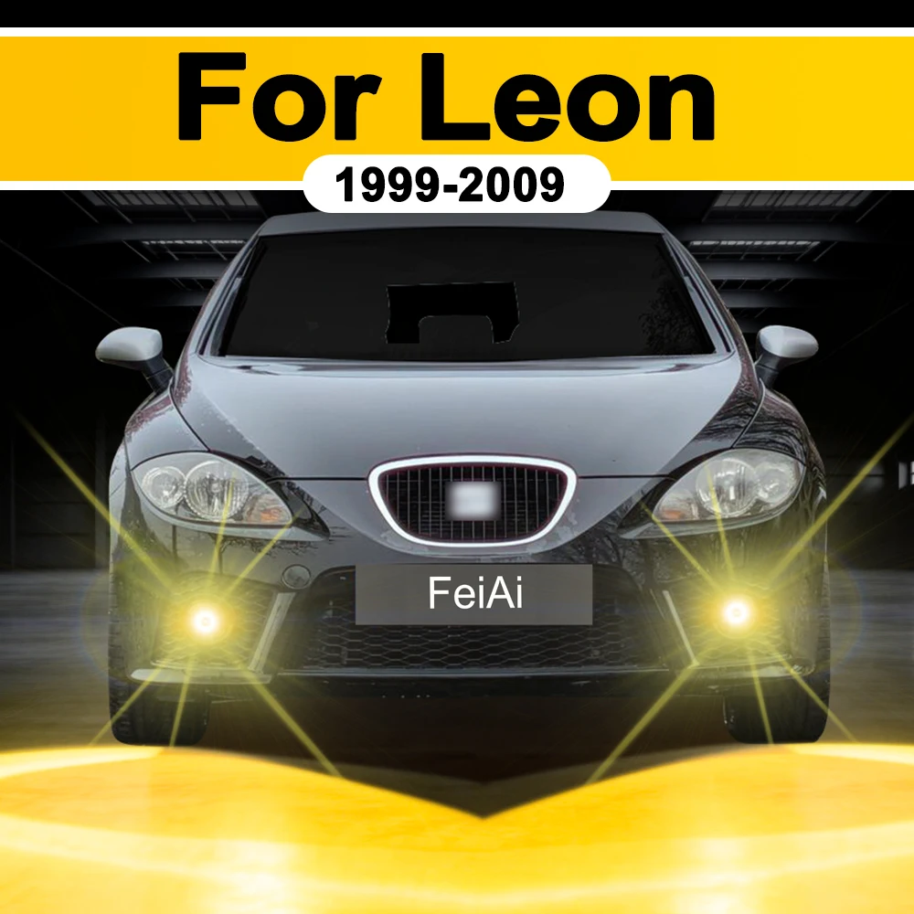 Luz antiniebla LED H3 para Seat Leon 1M 1P, accesorios, lámpara antiniebla para coche, luces antiniebla LED H3 para Leon MK1 MK2 2005 2006 2007 2008 2009