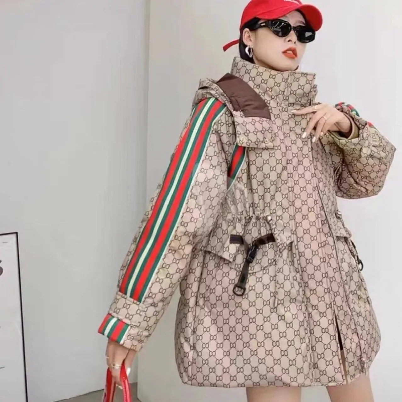 여성 겨울 신상 여성용 다운 재킷 중간 길이 두꺼운 흰색 거위털 파카 재킷