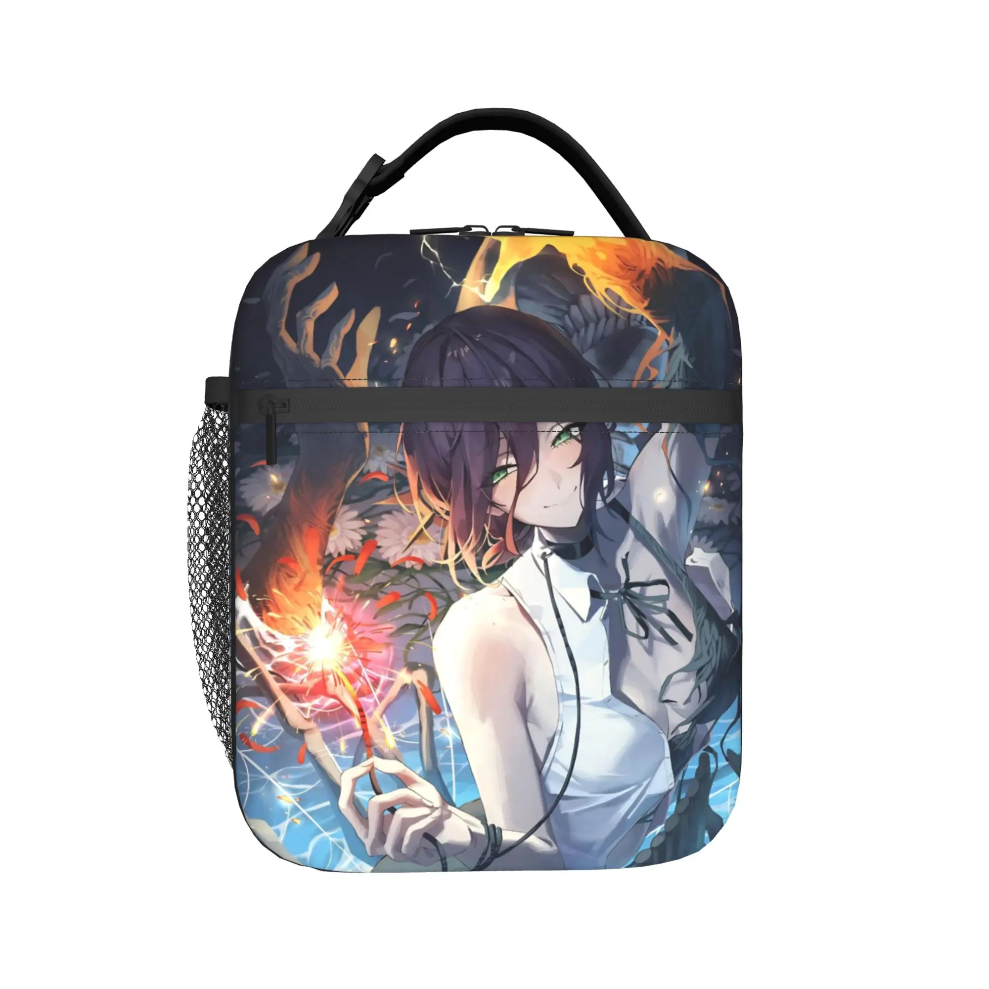 Reze C-Chainsaws Man Manga Insulated Lunch Bags Portable  Lunch Container Thermal Bag Lunch Box Tote Food Bag