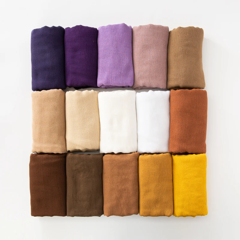 61-Farben-Schal aus weicher Baumwoll-Viskose, Rayon-Material, muslimischer Hijab, nahöstlich, einfarbig, Kopftuch mit Quaste – Detail 18