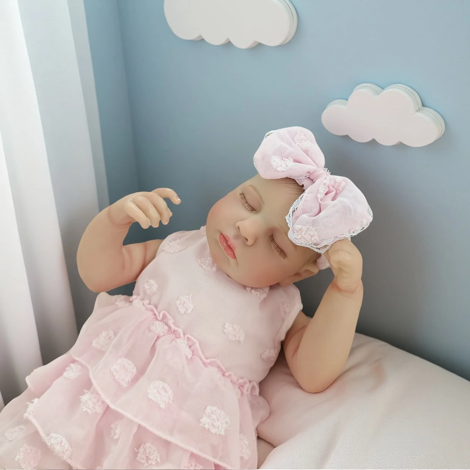 

50CM Loulou Lifelike Reborn Doll - 20 Inch Hand Painted Full Body Vinyl BeBe Newborn Lifelike Girl Doll Toy - Christmas Gift