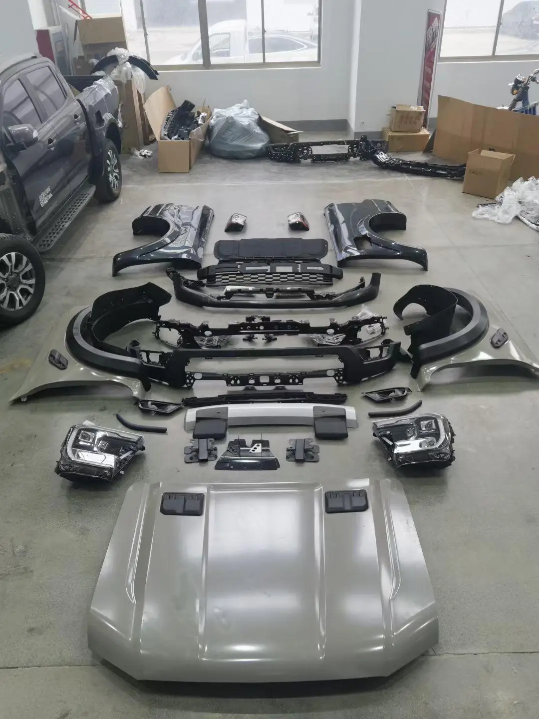 Внешние аксессуары Pickup 4x4, обновленный комплект кузова переднего бампера, комплект для подтяжки лица, подходит для Ford Ranger T6 T7 T8 to T9 2023, Ranger Raptor