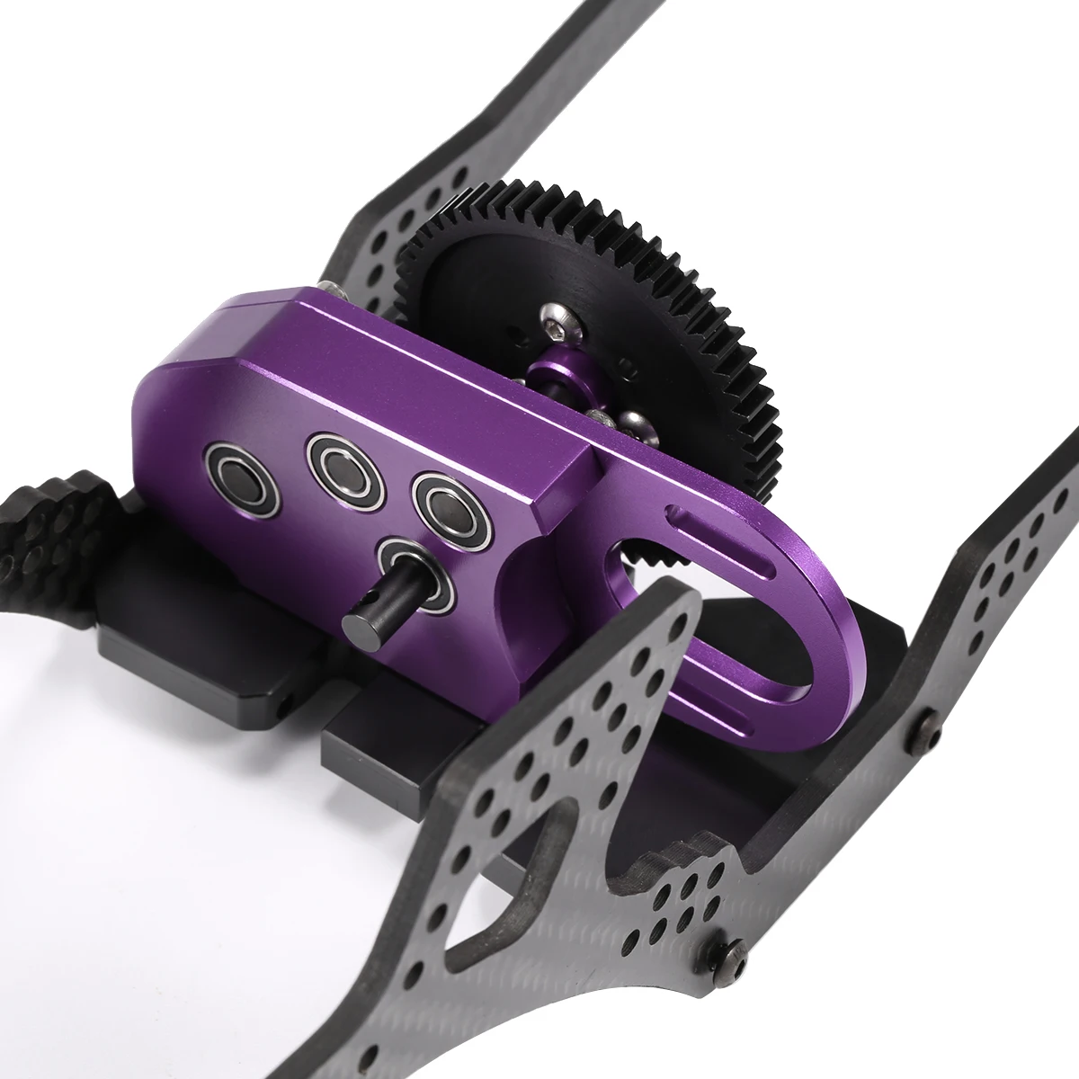 Caja de cambios de aluminio con transmisión baja, 30% Overdrive, con engranaje recto de deslizamiento Delrin para 1/10 RC Crawler Rigs SCX10 Capra LCG, chasis DIY