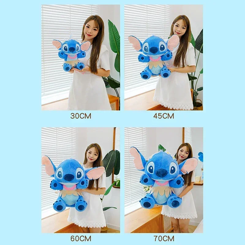 Disney-peluches de Lilo y Stitch para niños, juguetes de peluche de Anime, Kawaii, Ángel, verano, Hula, almohada, regalo de Navidad, 30/70cm