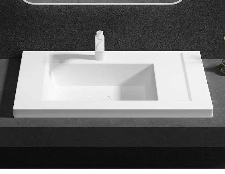 Artificial stone integrated platform basin small apartment wall-mounted hotel B & B