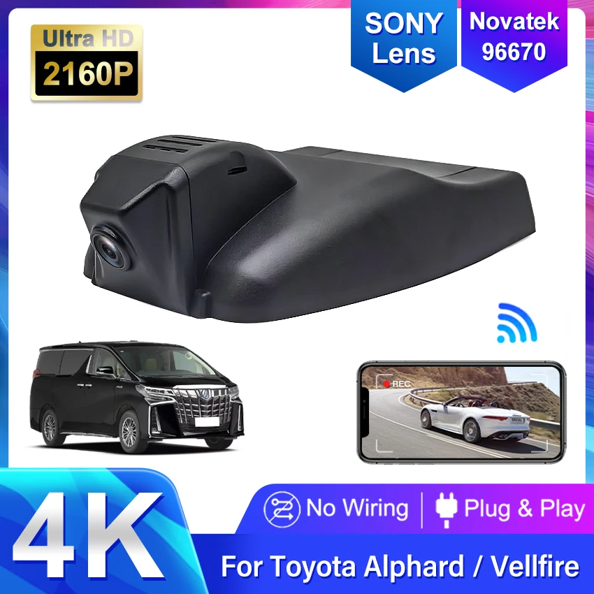 

Plug and play Car Dash Cam Driving Recorder For Toyota Alphard Vellfire 2019 2020 2021 HD 4K 2160P Modification Accessories Par