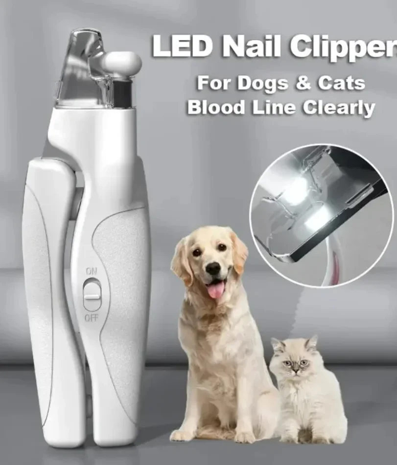 Pet Nail Clipper with LED Light Dog Cat Special Blood Line Scissors Multifunction Nail Trimmer Pet Cleaning Grooming Supplies