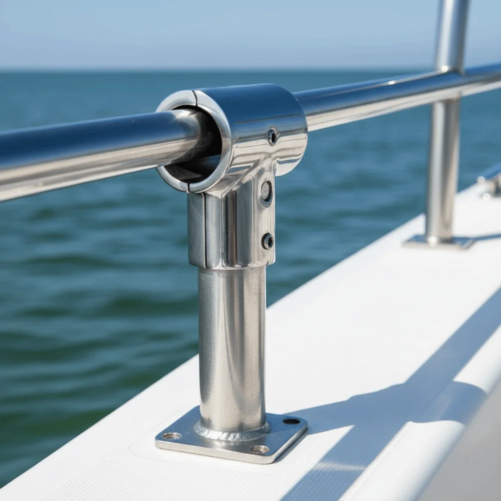 

316 Stainless Steel Boat Hand Rail Fittings Corrosion Resistant Heavy Duty Marine Handrail Fitting 90 Degree 22/25MM