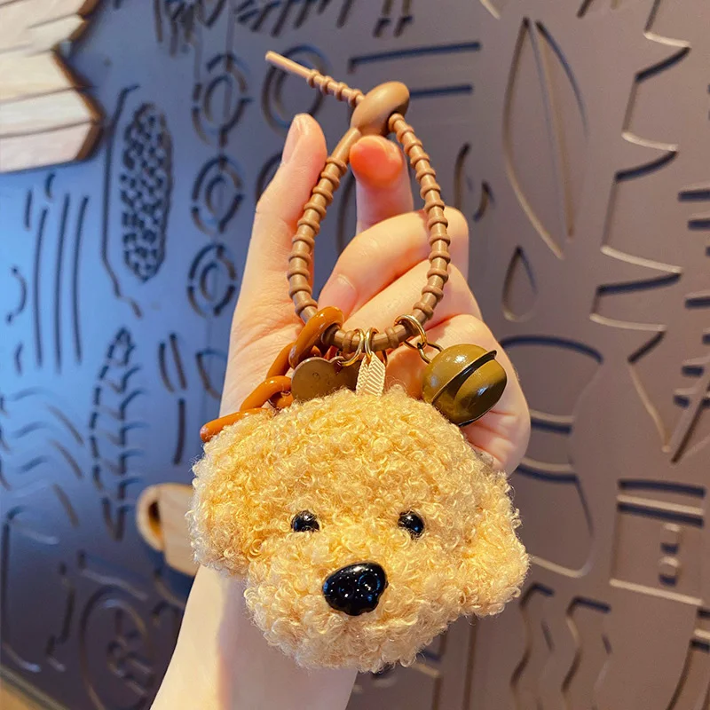 New Plush Poodle Teddy Dog Pendant Key Chains For Women Men Girls Car Key Ring Keychain Bag Charm DIY Accessories Couple Gift