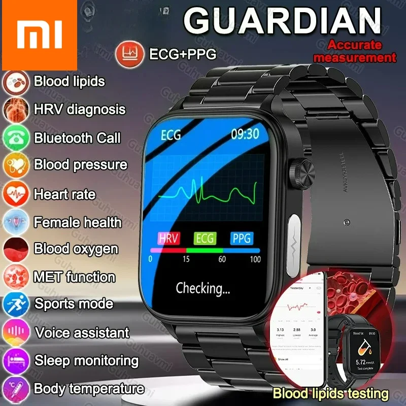 

Xiaomi Blood Lipids Тест мочевой кислоты Смарт-часы Мужчины ЭКГ + PPG Артериальное давление SP02 Bluetooth Call Health Smartwatch